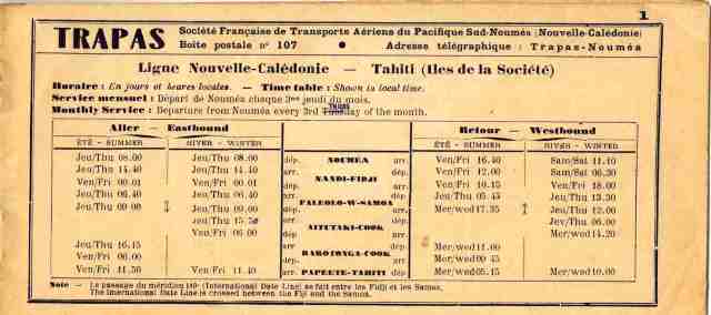 34_La TRAPAS, Transports Aériens du Pacifique Sud, 1ere compagnie aérienne locale, 1947